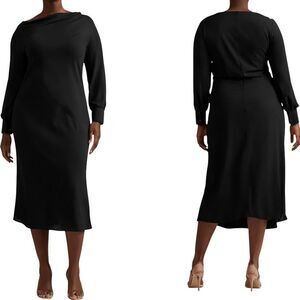 Pari Passu Black Millie Bias Cut Lightweight Cocktail Dress Size 14 READ READ